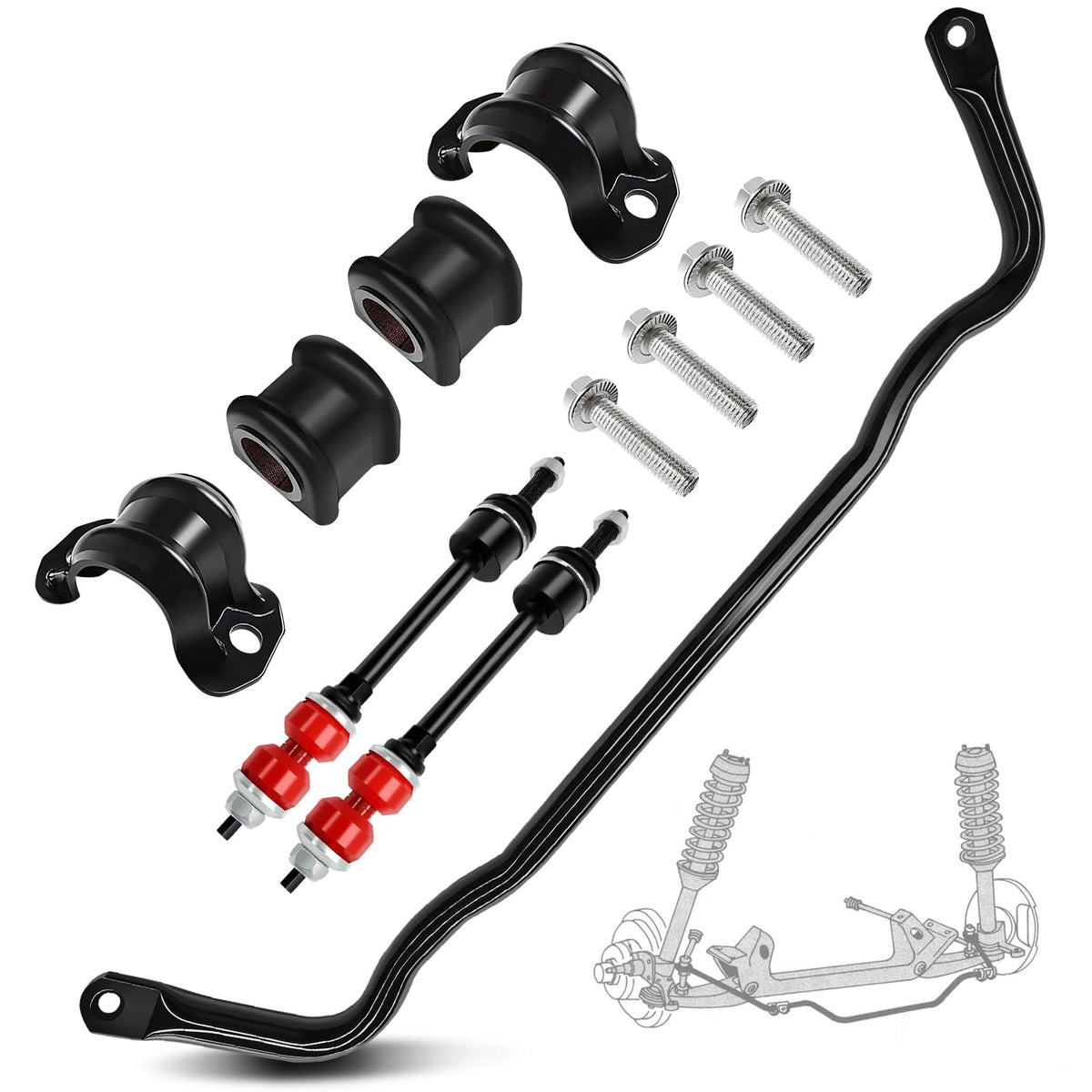 JkorkM front stabilizer bar full assembly showing fit and durability