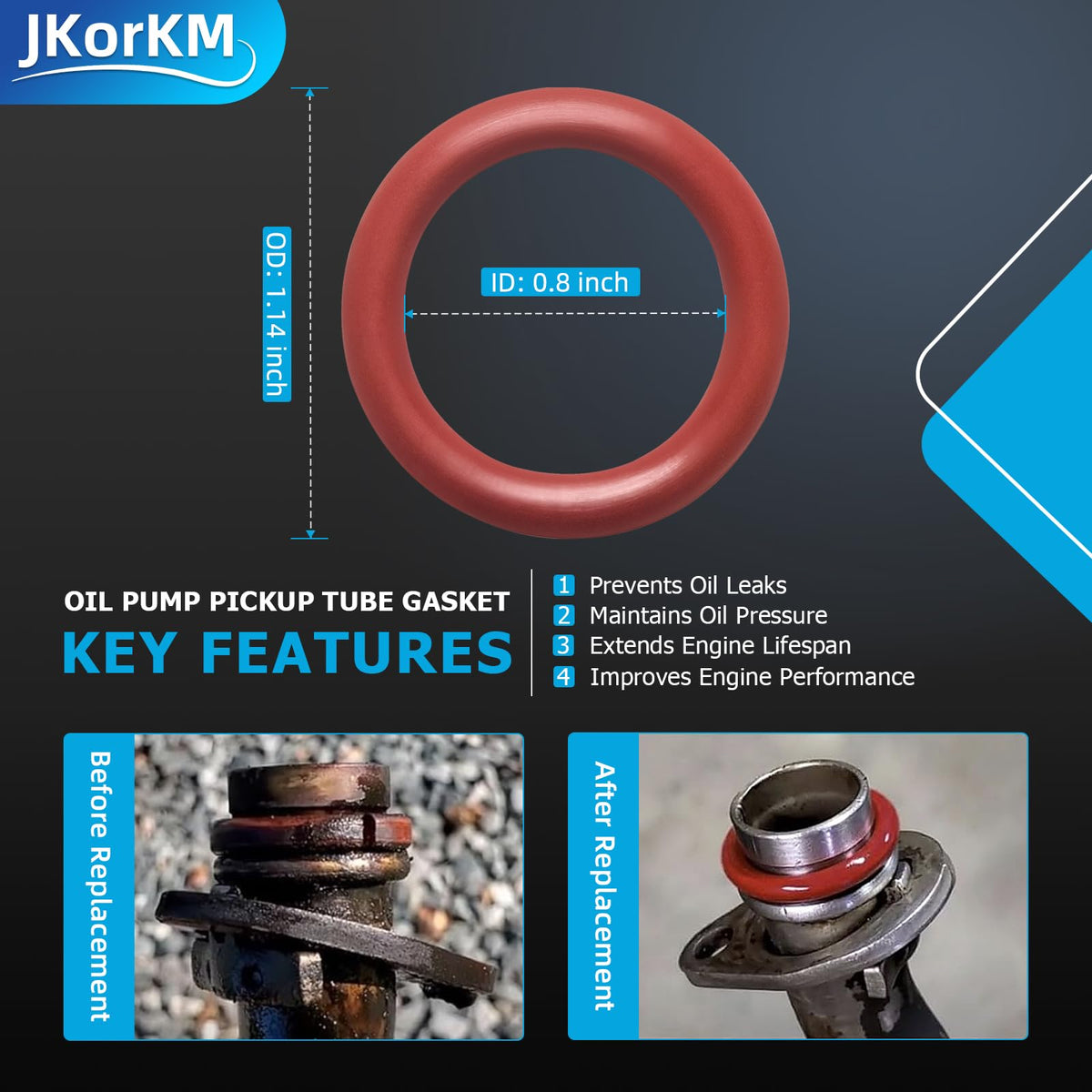 JkorkM gasket beside ruler to show scale and correct dimensions for GM Vortec engines
