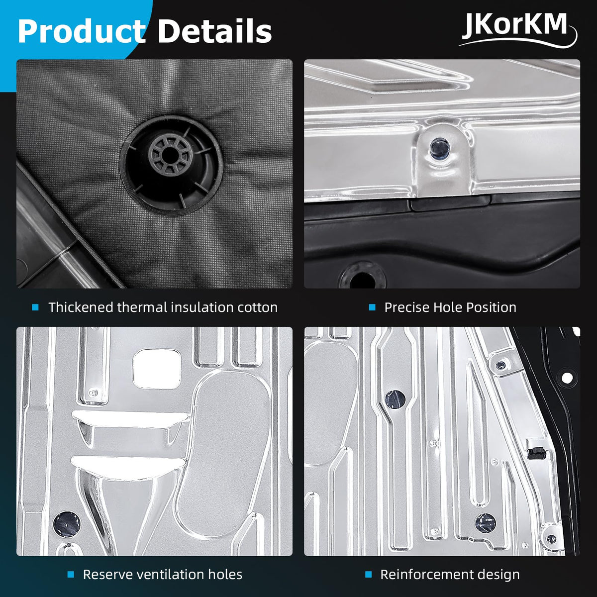 JkorkM part number label on shield for accurate OEM-style replacement identification