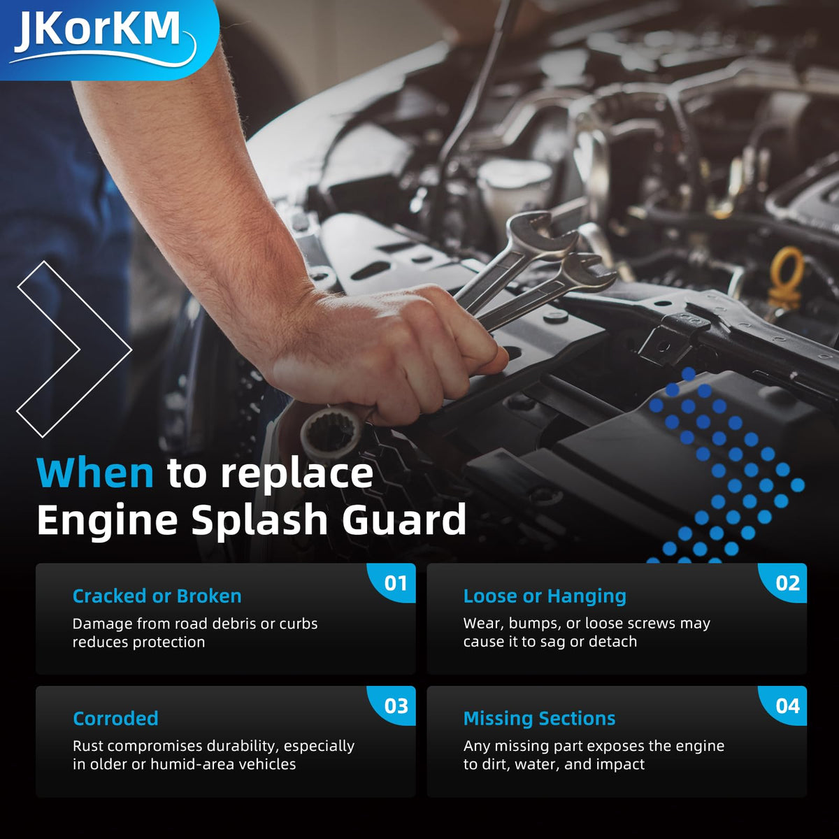 JkorkM vehicle driving image illustrating underbody protection on everyday roads