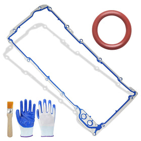JkorkM front packaging showing oil pan gasket kit and included accessories for correct fit