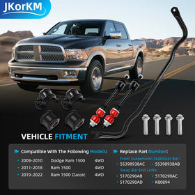 JkorkM sway bar end links close-up with durable joint benefit