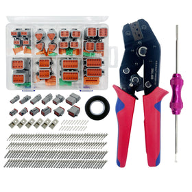 JLHTQR front view of Deutsch DT connector kit showing housings and tools, durable organization benefit