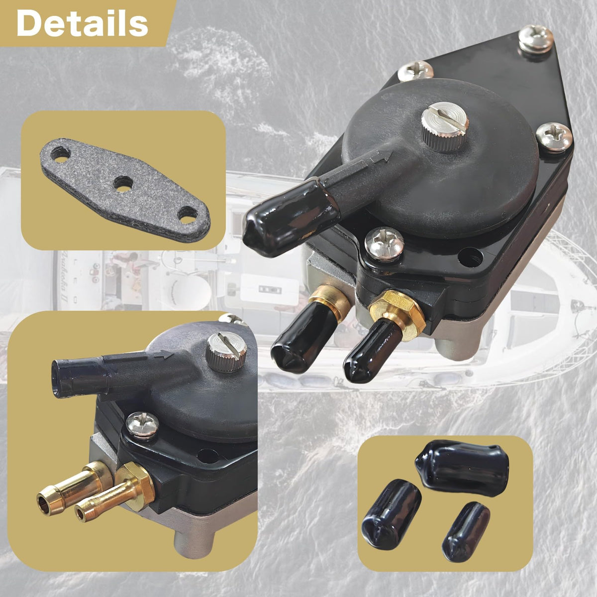 JLM MARINE pump installed on outboard demonstrating restored fuel flow