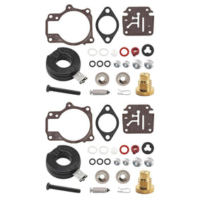 JLM MARINE front packaging showing complete carburetor repair kit, clear identification and compatibility