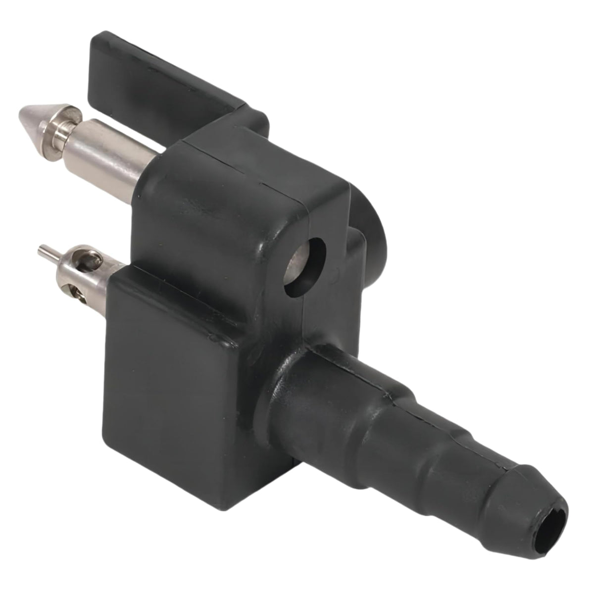 JLM MARINE front view of fuel connector showing fit and finish, reliable seal