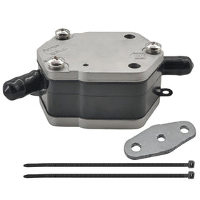 JLM MARINE fuel pump front view showing mounting points and fit for Yamaha models, improving replacement accuracy