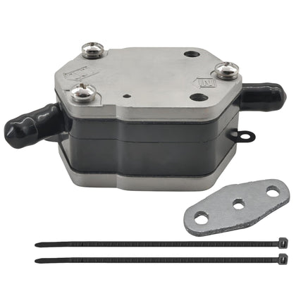 JLM MARINE fuel pump front view showing mounting points and fit for Yamaha models, improving replacement accuracy