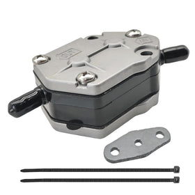 JLM MARINE pump inlet and outlet detail highlighting secure hose connections