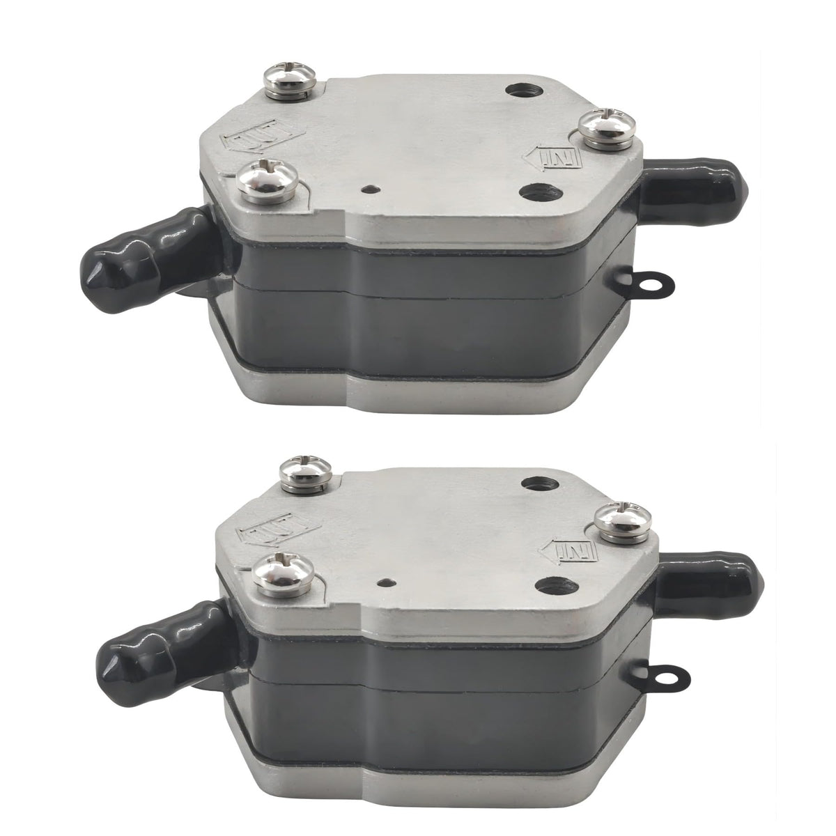 JLM MARINE fuel pump front view showing durable aluminum body and fit benefits