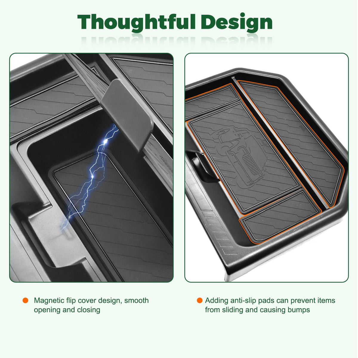 JLQP magnetic flip lid revealing hidden compartment for secure small items