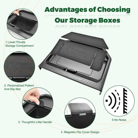 JLQP size comparison with wallet and phone illustrating roomy capacity