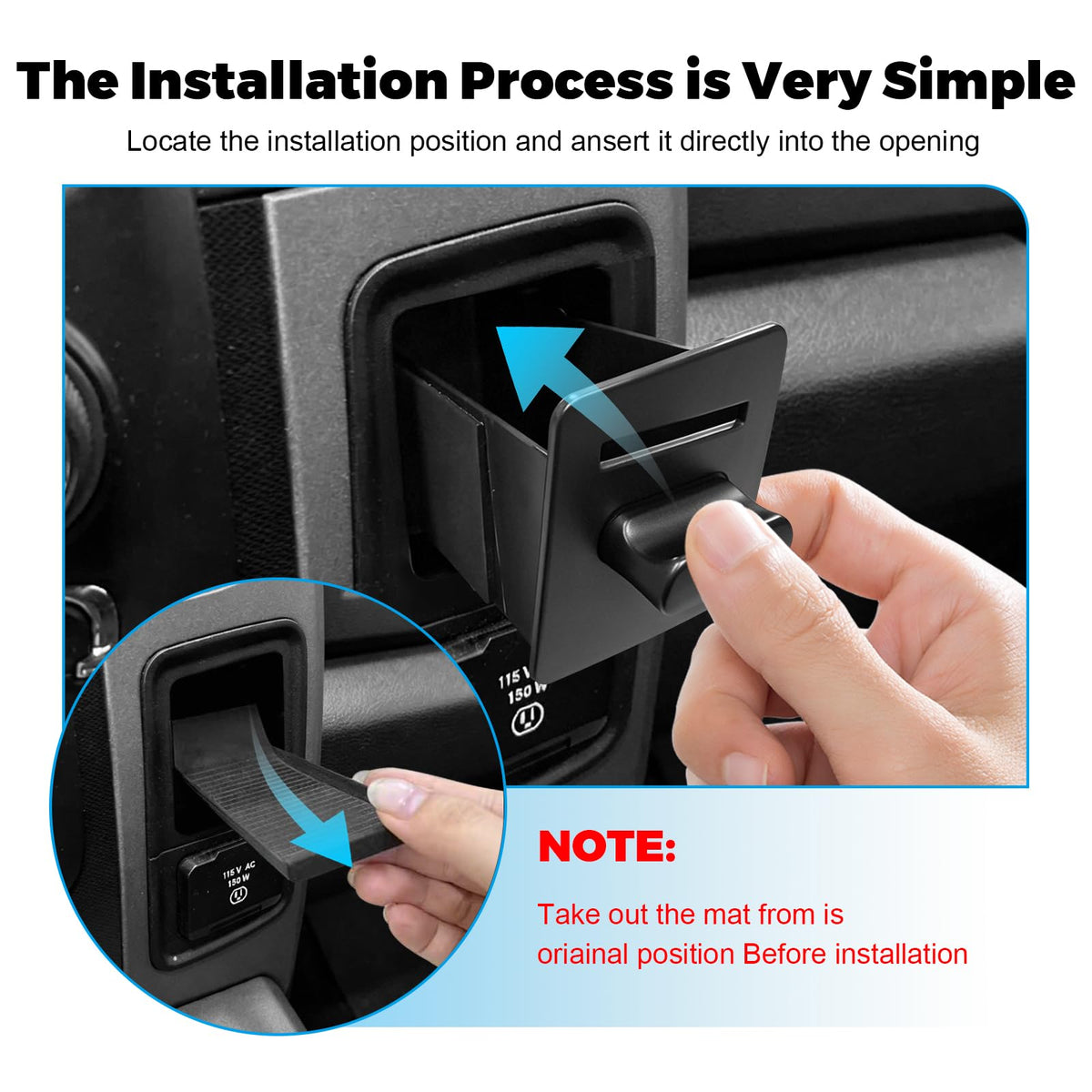 JLQP hand removing drawer insert for quick tool-free cleaning