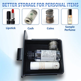 JLQP tray in use holding keys and lip balm for organized storage benefit