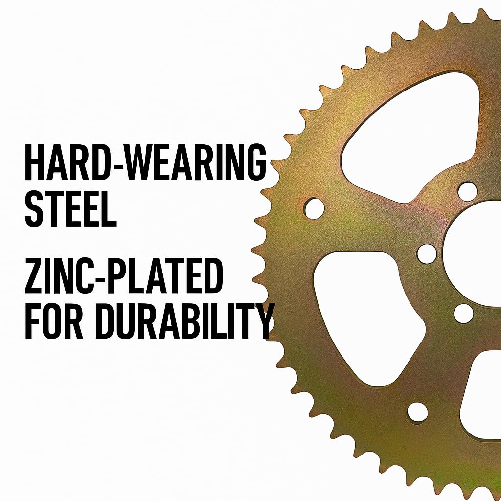 JMCHstore sprocket beside ruler to show scale and exact diameter for comparison