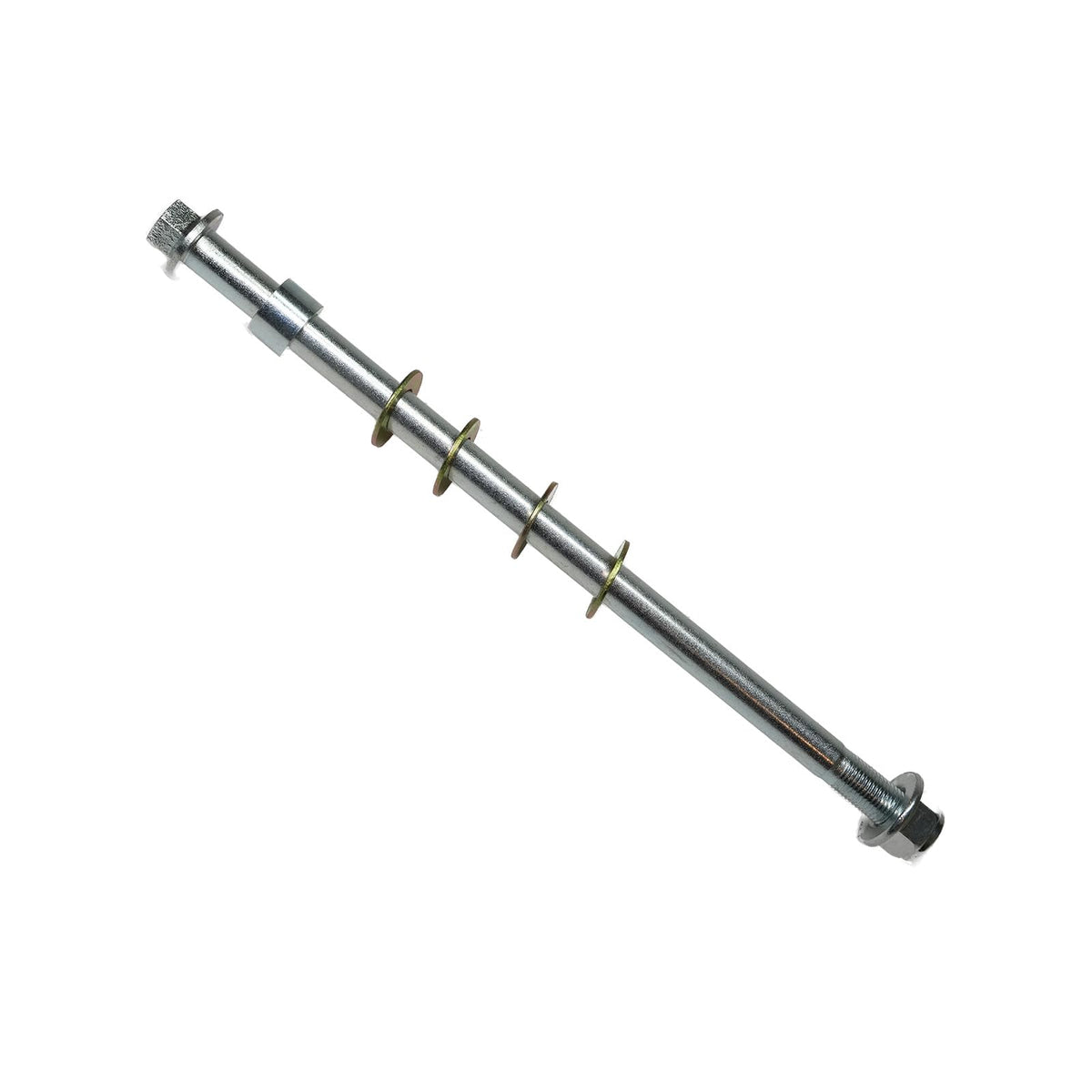 JMCHstore close-up of threaded axle end displaying precise machining and ready-for-lock-nut security