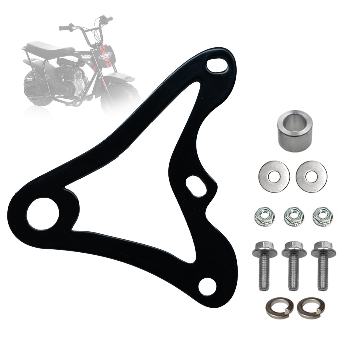 JMCHstore bracket front view showing bolt‑on fit and improved stopping power