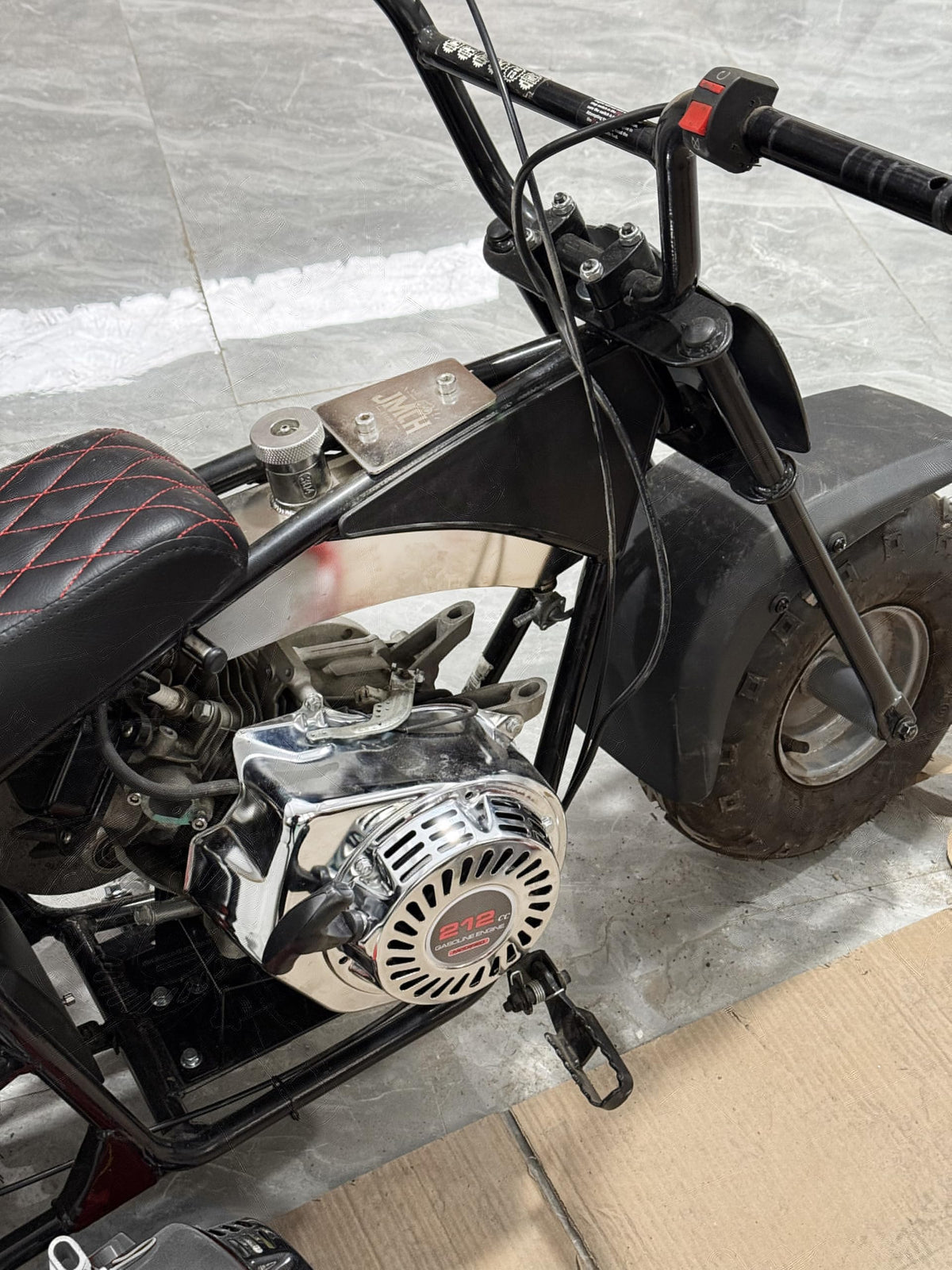 JMCHstore starter with 212cc modified sticker showcasing identification and style