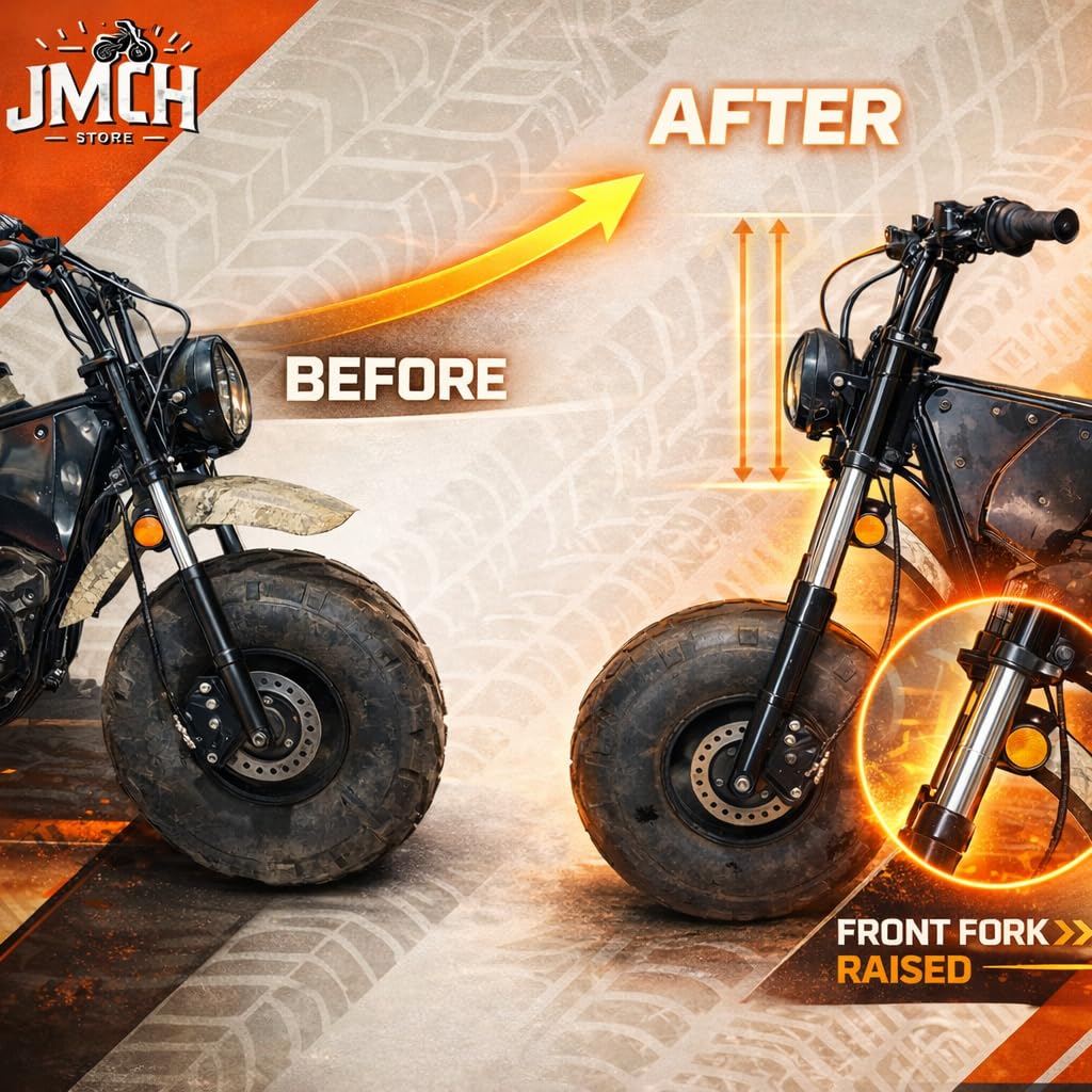 JMCHstore fork extension detail showing increased length and fitment benefit