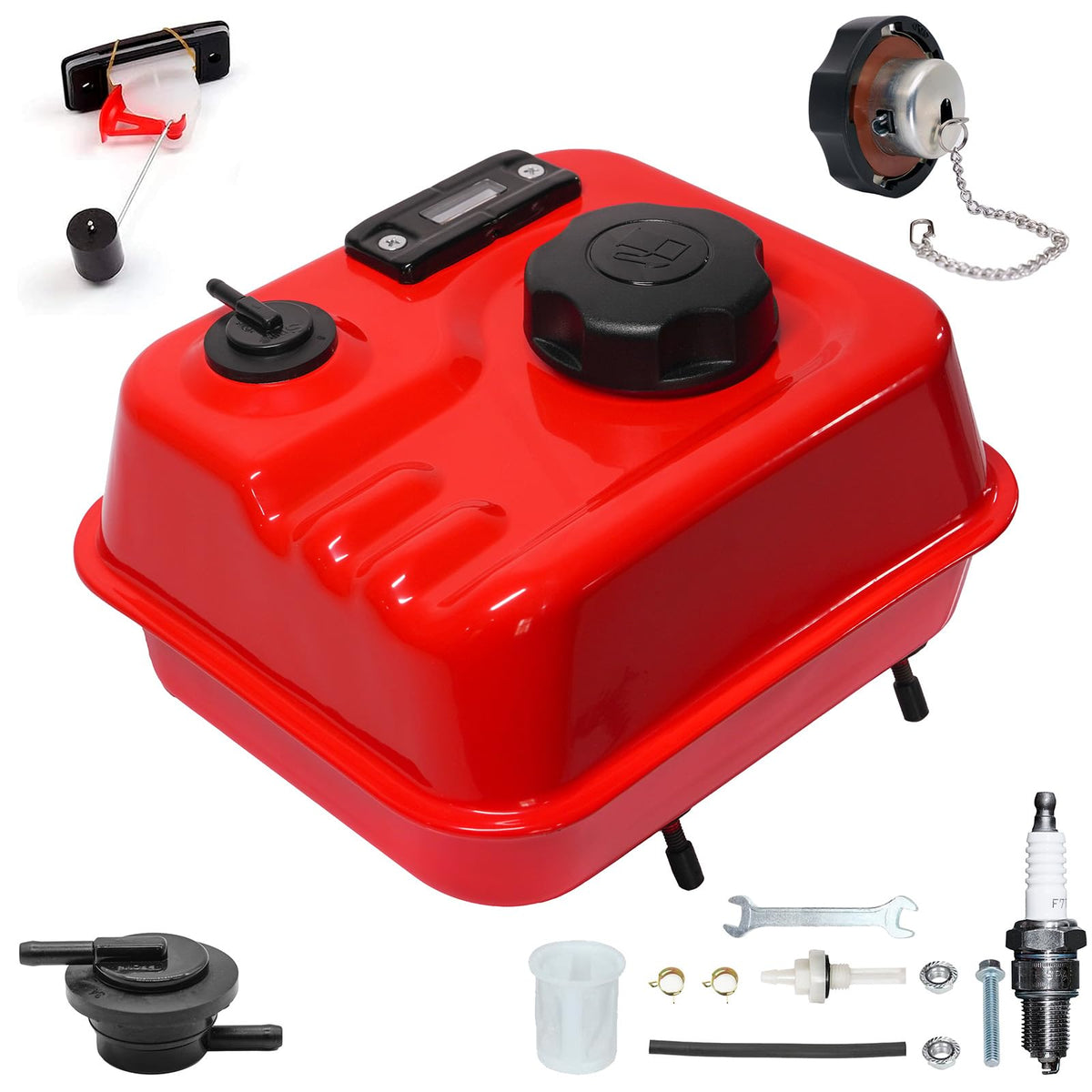 JMCHstore red fuel tank front view showing shape and fit benefit