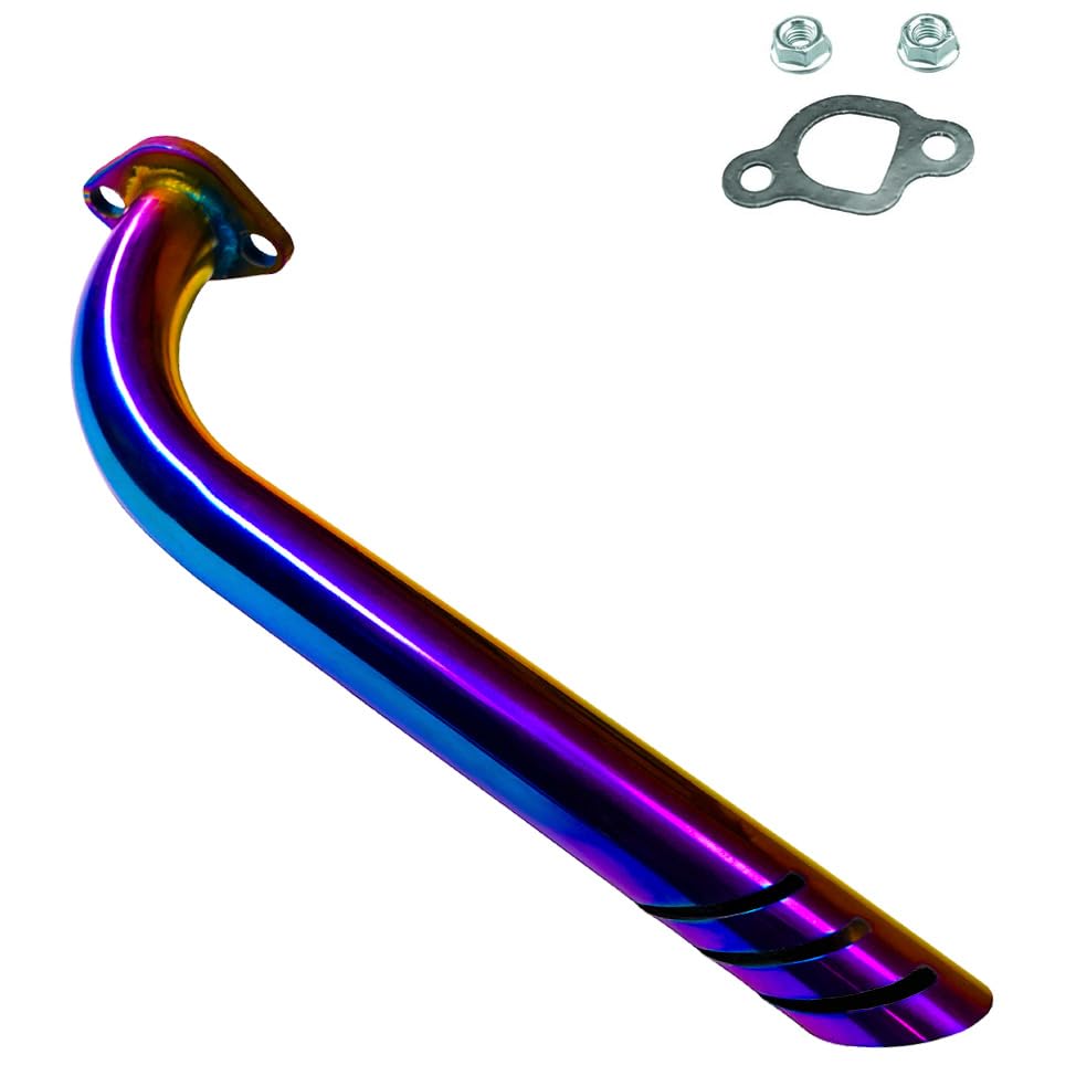 JMCHstore header pipe front view showing colorful finish and slanted tail for bold aesthetics