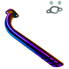 JMCHstore header pipe front view showing colorful finish and slanted tail for bold aesthetics