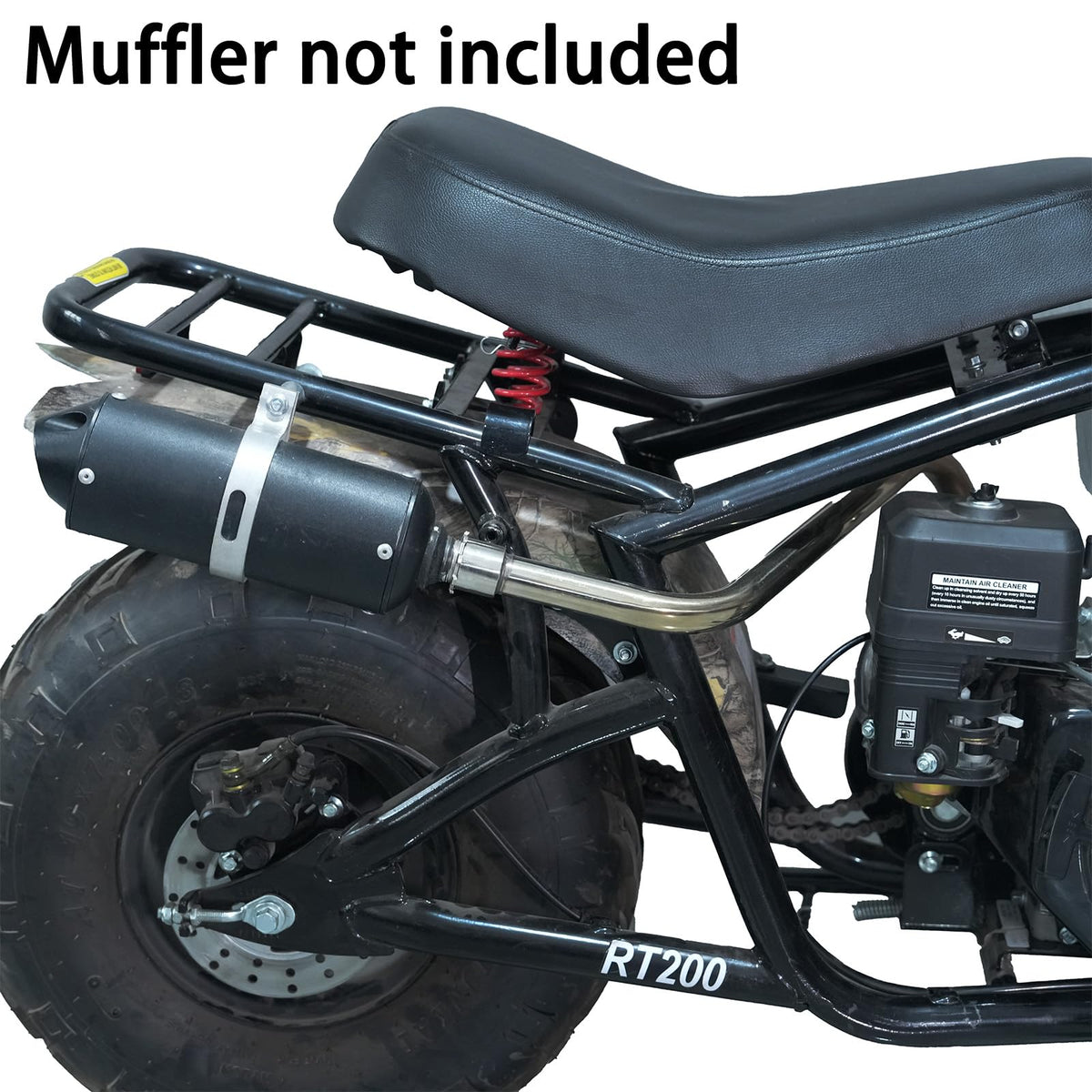 JMCHstore lifestyle photo of mini bike with pipe highlighting deeper tone