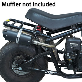 JMCHstore lifestyle photo of mini bike with pipe highlighting deeper tone