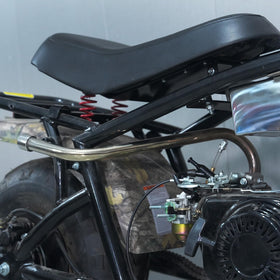 JMCHstore pipe installed on a mini bike illustrating correct fit and routing