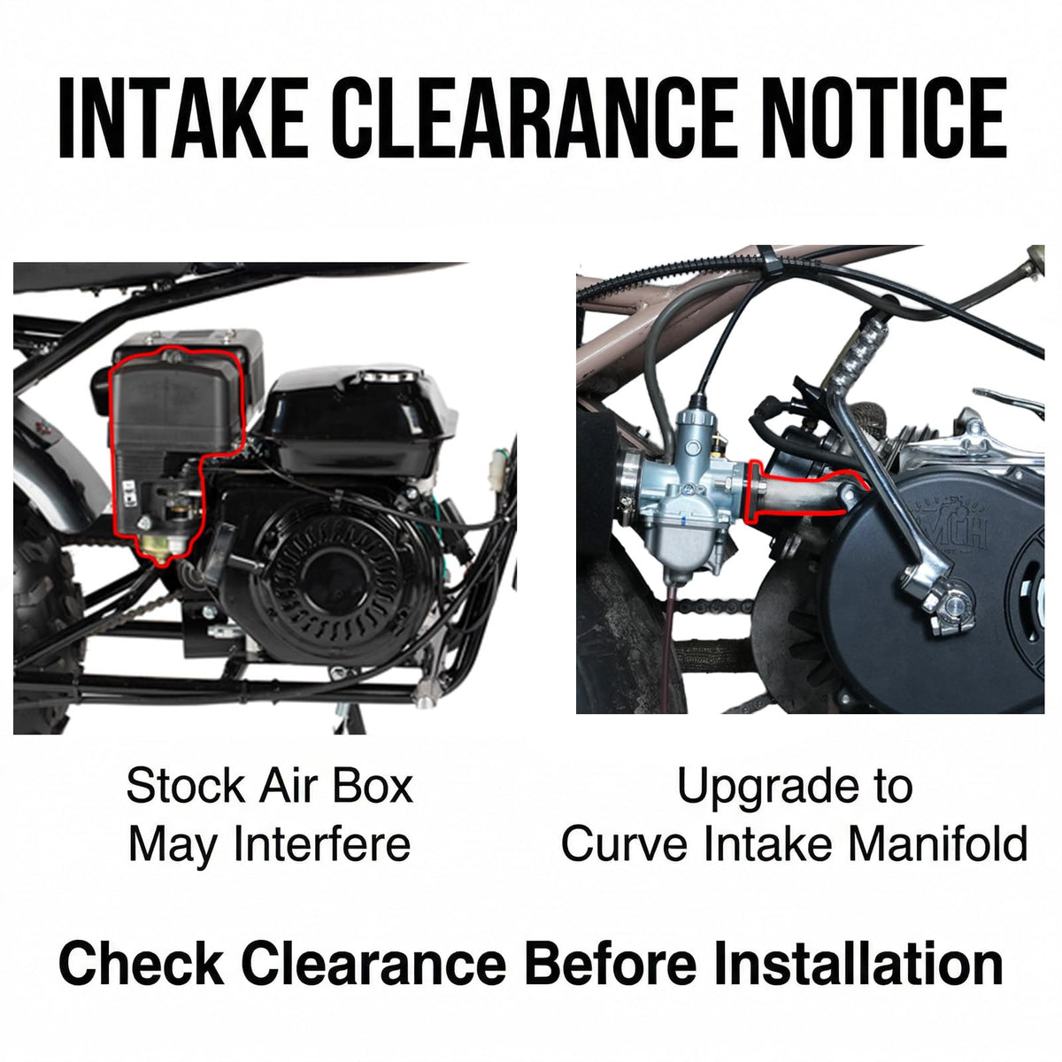 JMCHstore side profile of installed starter demonstrating compact engine integration