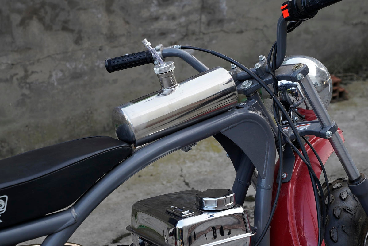JMCHstore tank mounted on minibike frame demonstrating fitment benefit
