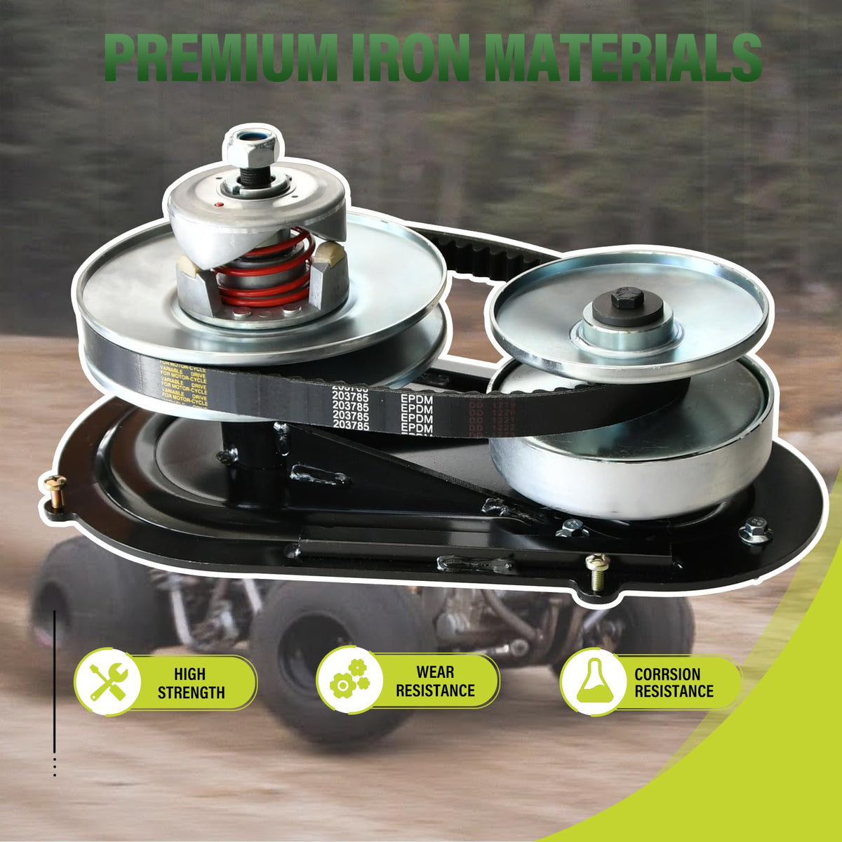 JNDO drive clutch close-up highlighting durable construction and torque transfer