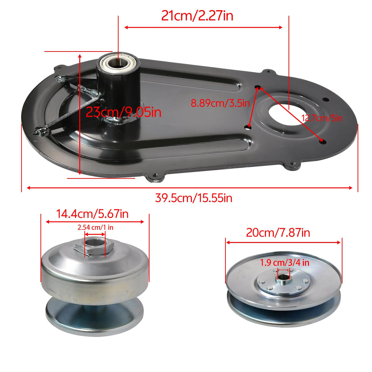 JNDO torque converter beside ruler showing 1-inch bore scale and fitment clarity