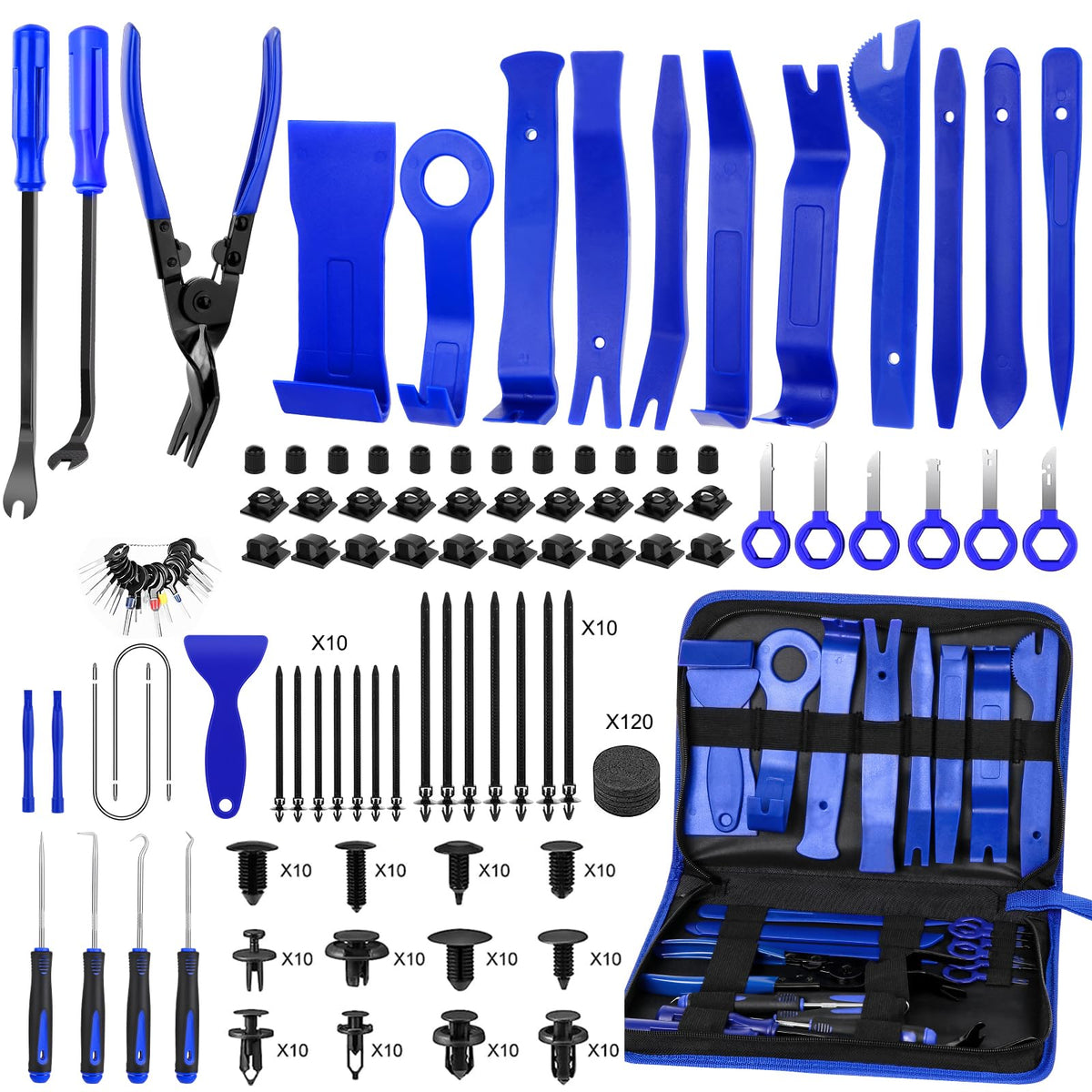 JNLK front layout showing full 352pcs kit and organized bag, durable set benefit