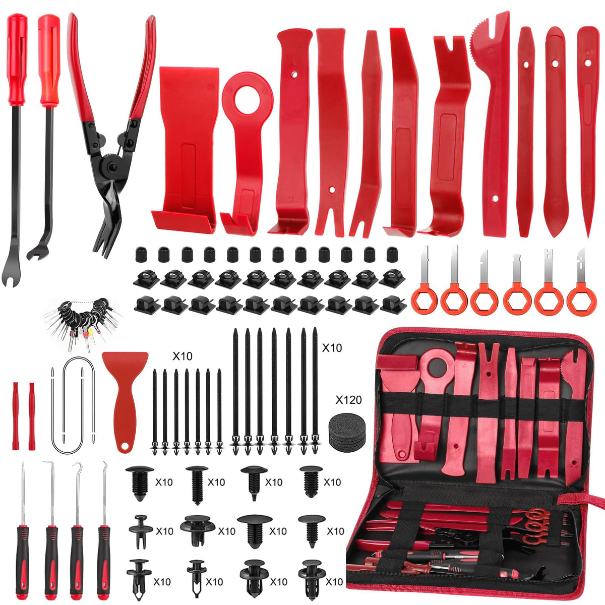JNLK kit front view showing tools and clips for quick job setup and portability