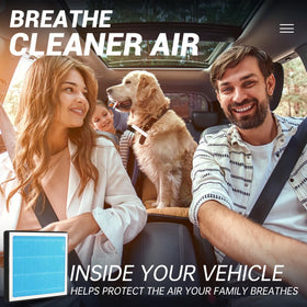 JOGO AUTO filter shown in vehicle interior, improves passenger air comfort