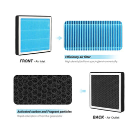 JOGO AUTO filter beside ruler for scale, confirms correct OEM-style dimensions