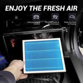JOGO AUTO old filter beside new HB086 showing improved cleanliness benefit