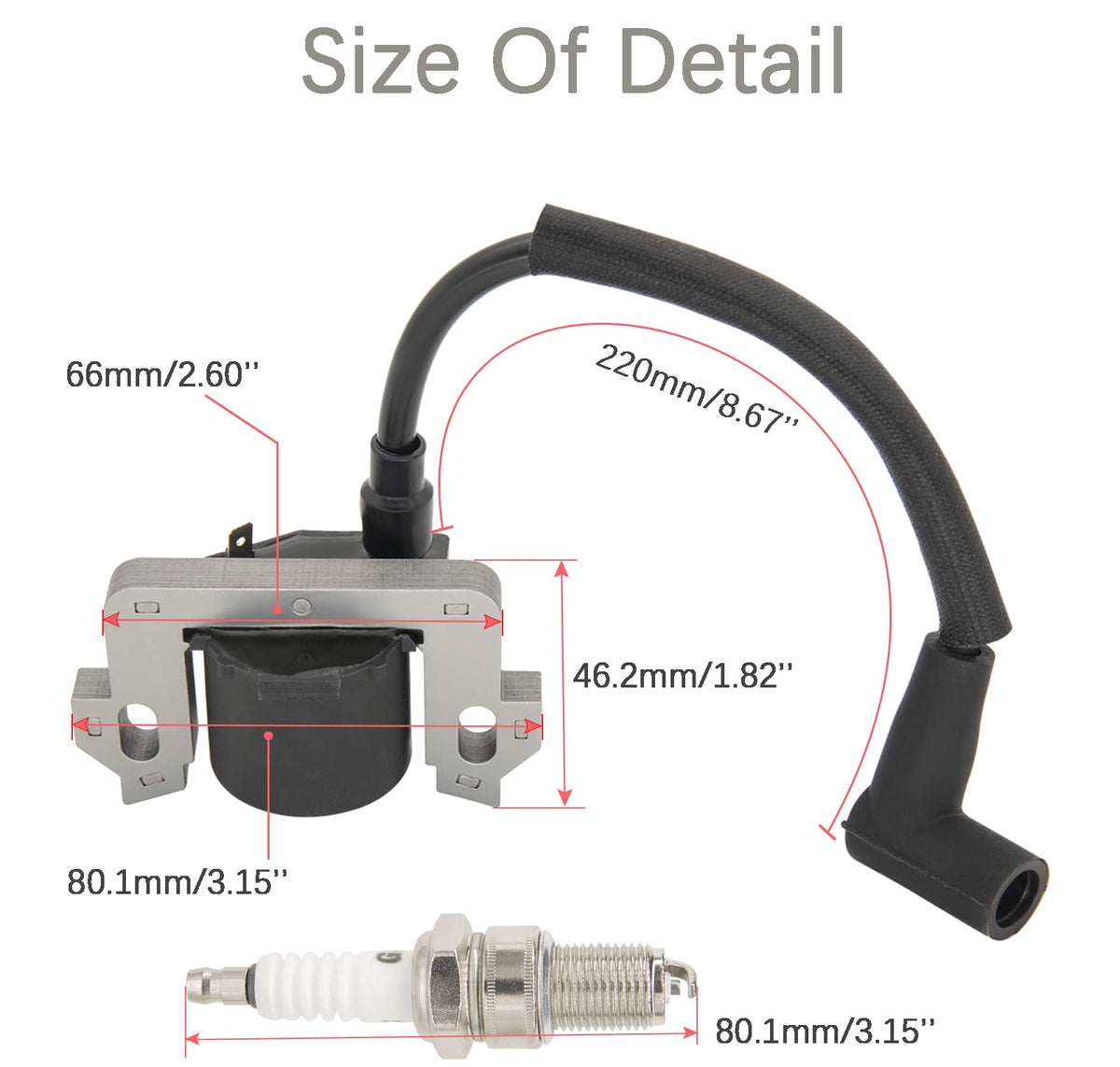 JOHAHTANG kit displaying ignition coil and included spark plug for complete swap
