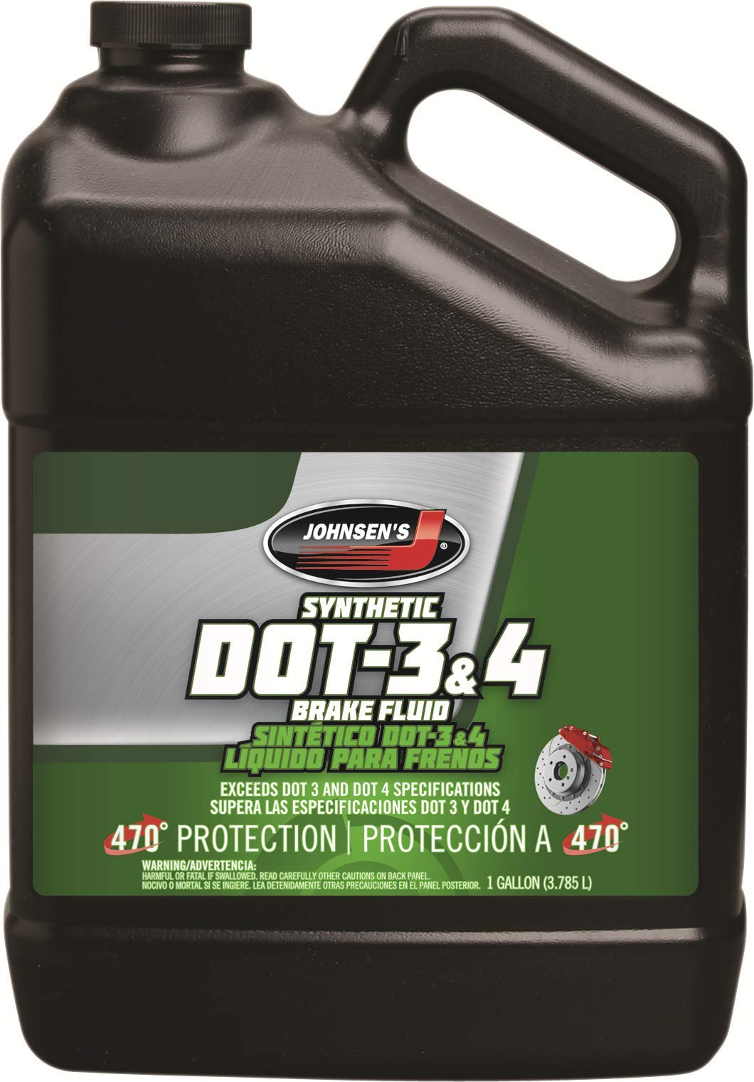 Johnsen's front label on 1-gallon bottle showing product and usage benefits