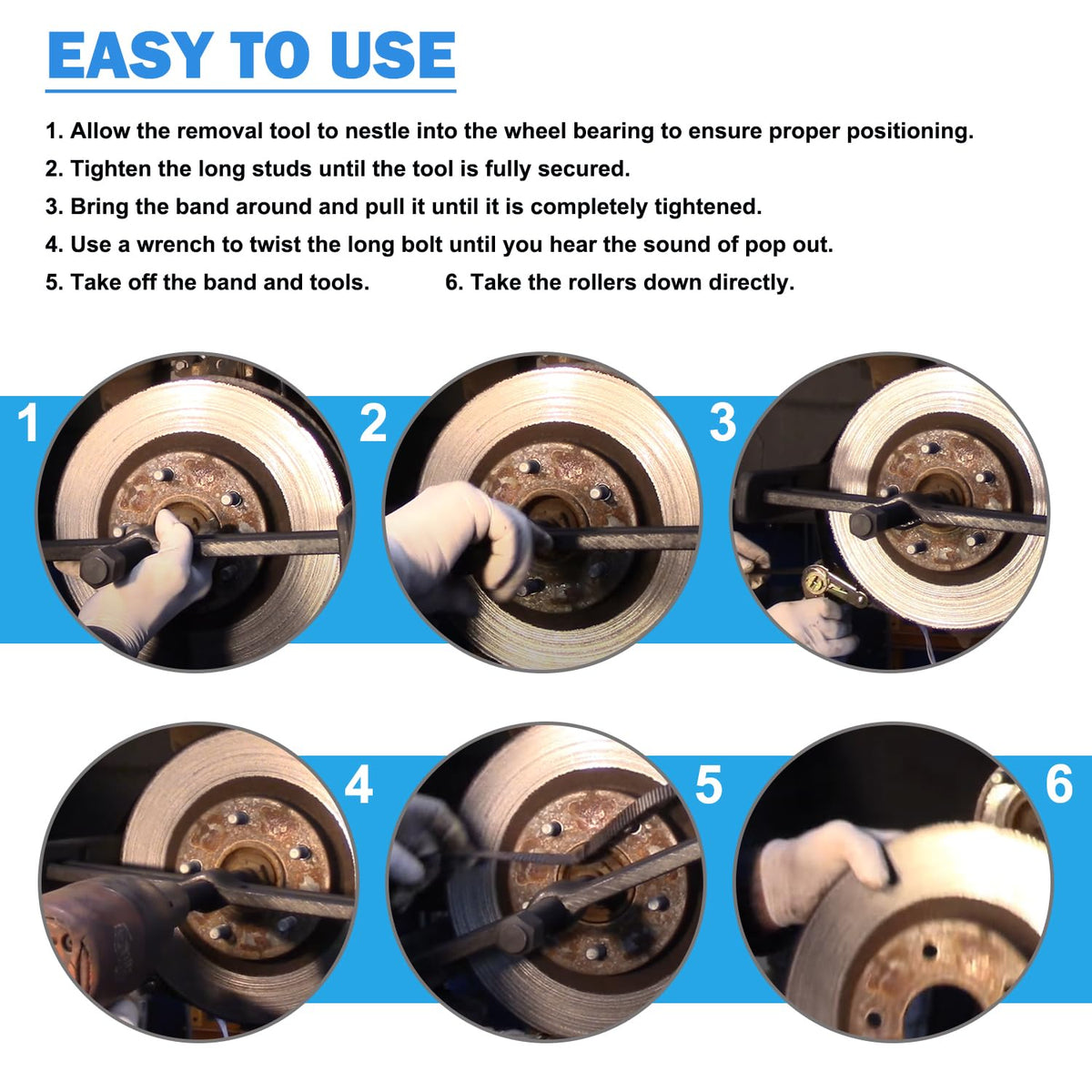 johntruck 6980 in use on a rotor showing how it extracts stuck brake components