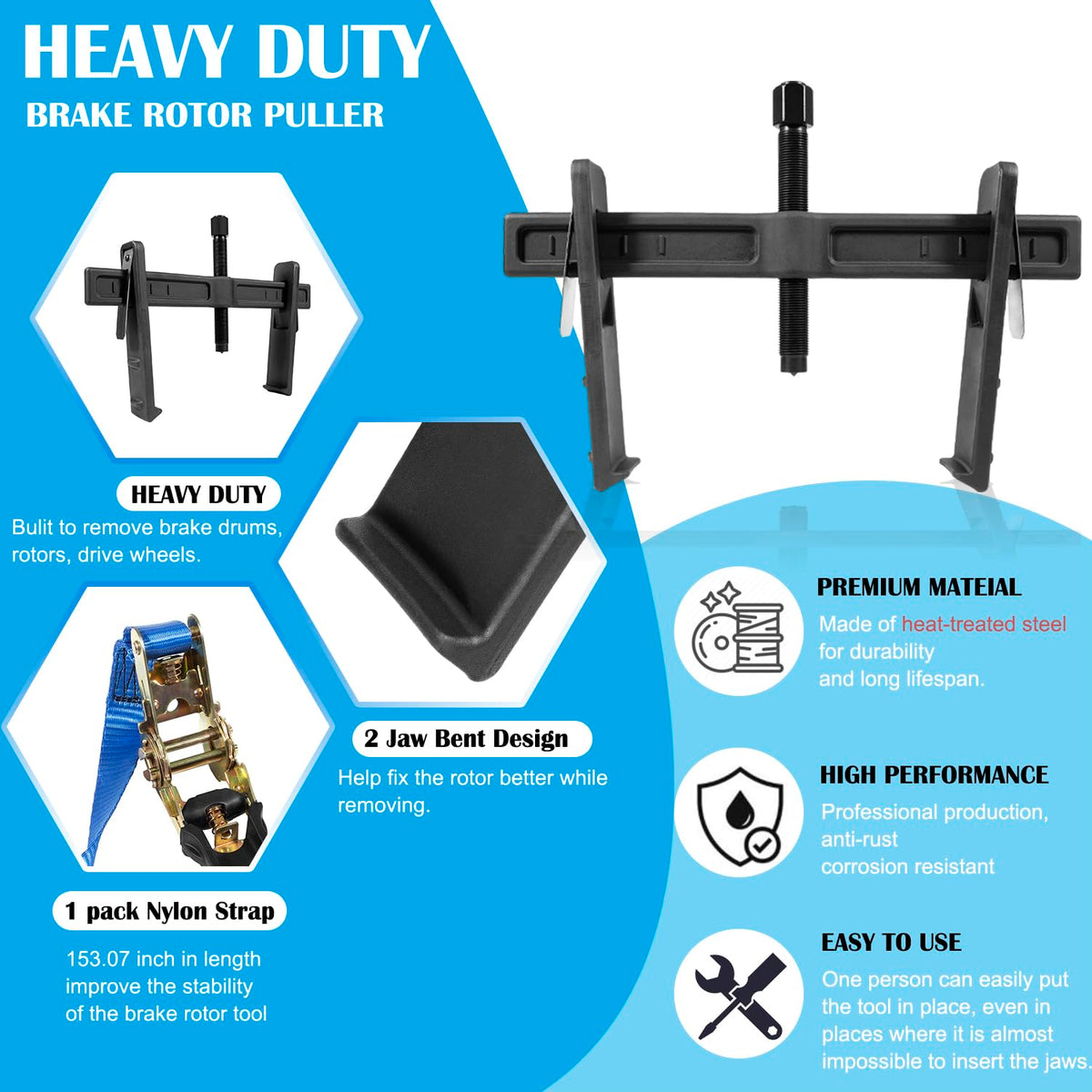 johntruck 6980 nylon strap included to secure corroded rims and improve stability