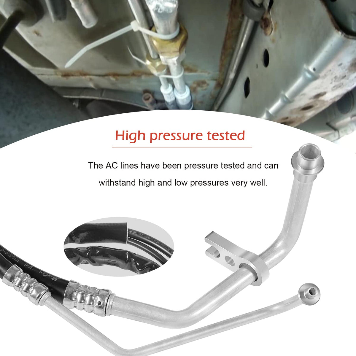 johntruck installed rear AC hoses in minivan demonstrating proper fitment