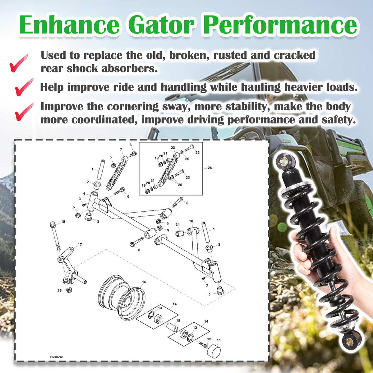 johntruck shock length comparison for correct fit and sizing verification