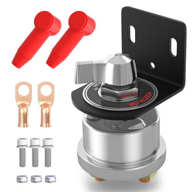 Joinfworld front view of battery disconnect switch showing solid construction and clear benefit