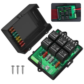 Joinfworld relay box front view showing compact assembled layout and easy mounting