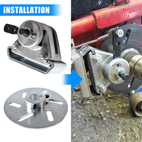 JOIQEXJ caliper detail showing reversible brake arm and preinstalled pads