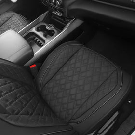 JOJOBAY driver seat cover in use demonstrating comfort and preserved seat functions