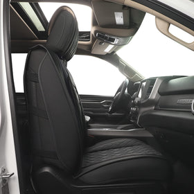 JOJOBAY seat cover with clear seatbelt and airbag cutouts maintaining safety access