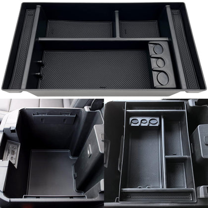 JOJOMARK front view of center console tray showing tidy compartments and improved organization